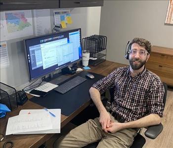 Zack is handling incoming calls and dispatches the leads for water, fire and mold!